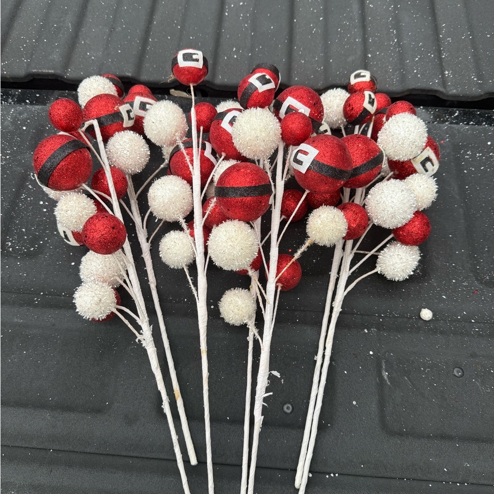 Festive Red and White Decorative picks